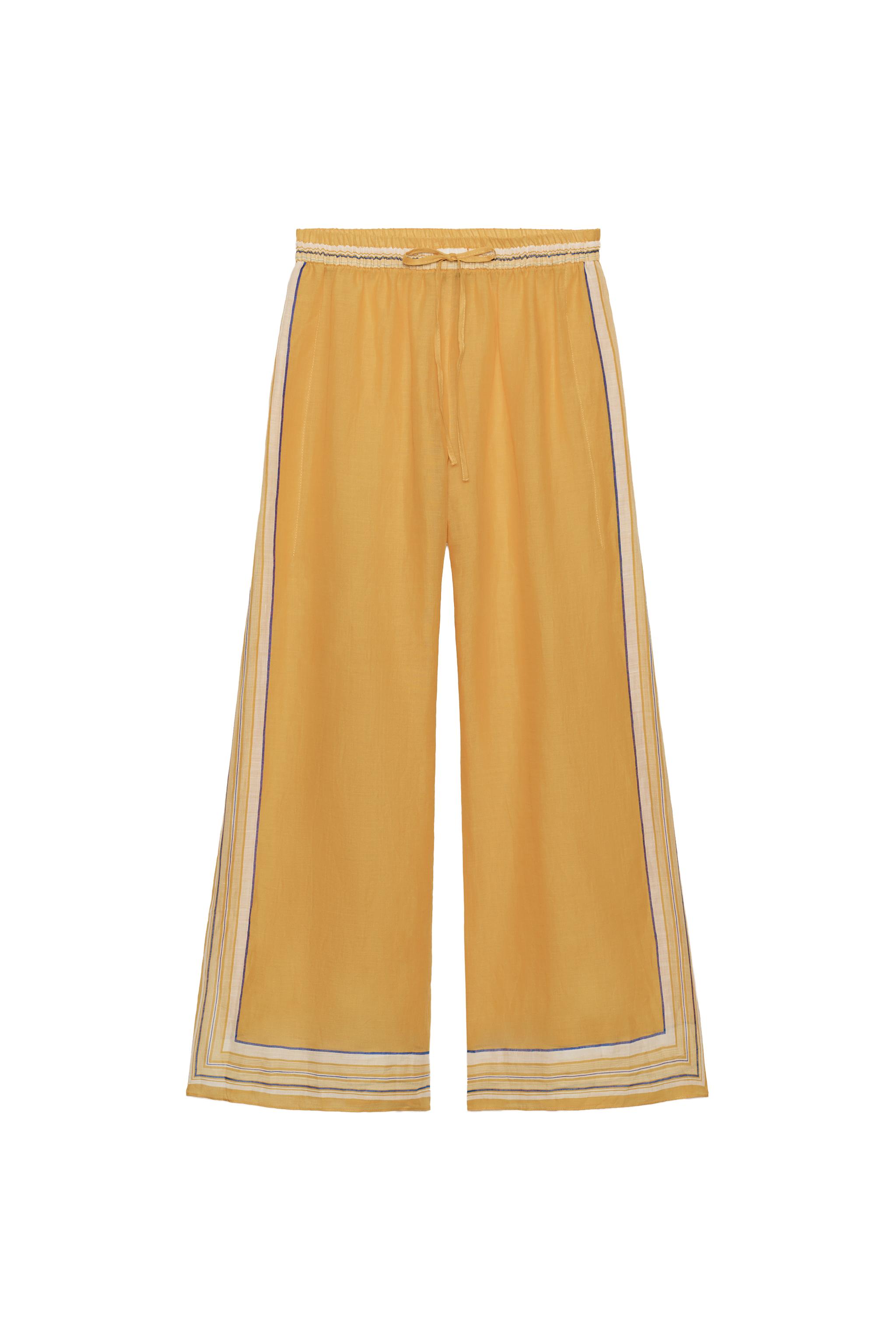 100% RAMIE STRIPED PANTS ZW COLLECTION